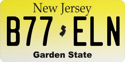 NJ license plate B77ELN