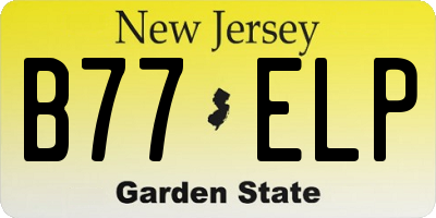 NJ license plate B77ELP