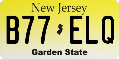NJ license plate B77ELQ