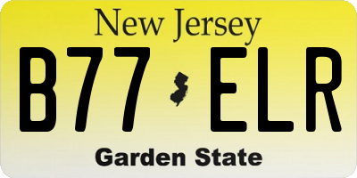 NJ license plate B77ELR