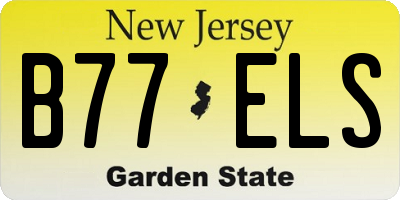 NJ license plate B77ELS