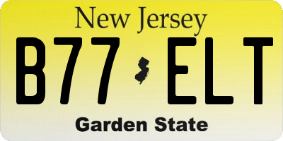 NJ license plate B77ELT