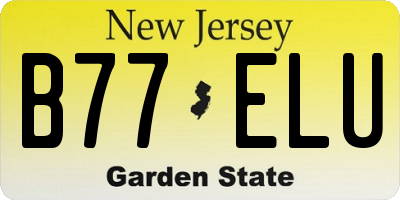 NJ license plate B77ELU