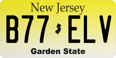 NJ license plate B77ELV