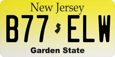 NJ license plate B77ELW