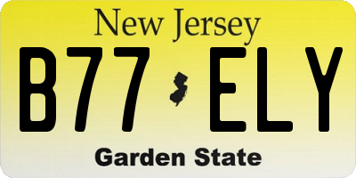 NJ license plate B77ELY