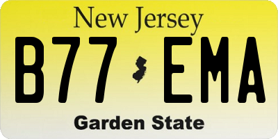 NJ license plate B77EMA