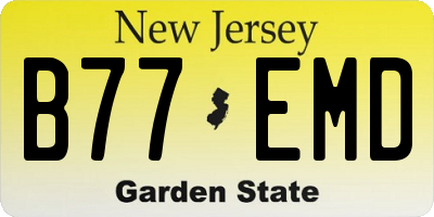 NJ license plate B77EMD