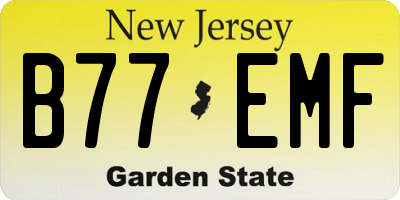 NJ license plate B77EMF