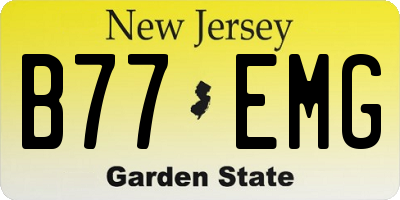 NJ license plate B77EMG