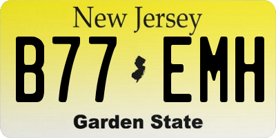 NJ license plate B77EMH