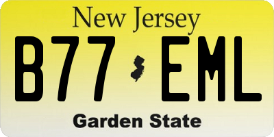 NJ license plate B77EML