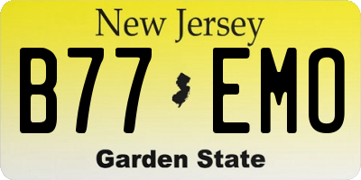 NJ license plate B77EMO