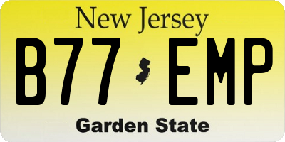NJ license plate B77EMP