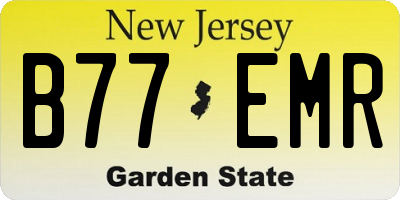 NJ license plate B77EMR