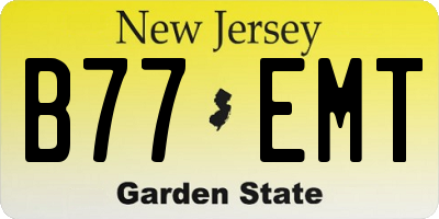 NJ license plate B77EMT