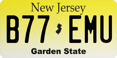 NJ license plate B77EMU