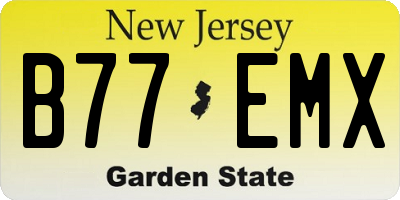 NJ license plate B77EMX