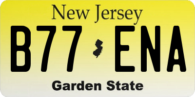 NJ license plate B77ENA