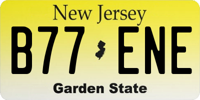 NJ license plate B77ENE