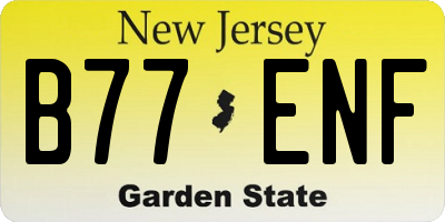 NJ license plate B77ENF