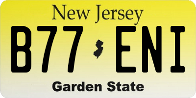 NJ license plate B77ENI