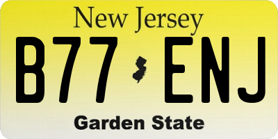 NJ license plate B77ENJ