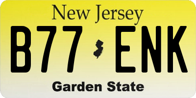 NJ license plate B77ENK