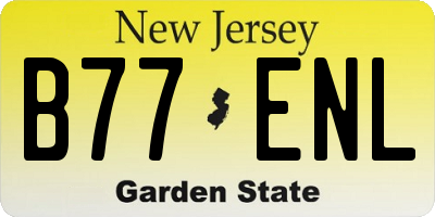 NJ license plate B77ENL