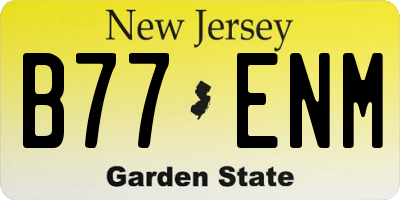 NJ license plate B77ENM