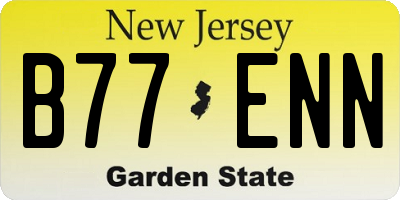 NJ license plate B77ENN