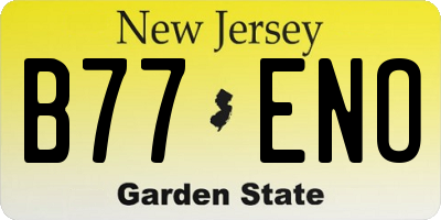 NJ license plate B77ENO