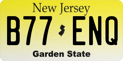 NJ license plate B77ENQ