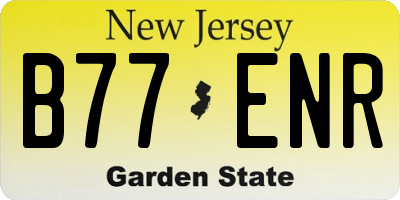 NJ license plate B77ENR
