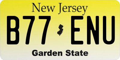 NJ license plate B77ENU