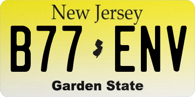 NJ license plate B77ENV