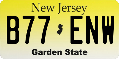 NJ license plate B77ENW