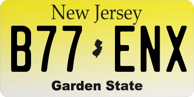 NJ license plate B77ENX