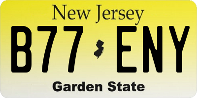 NJ license plate B77ENY