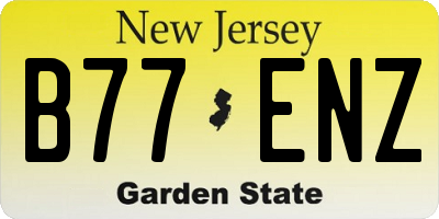 NJ license plate B77ENZ