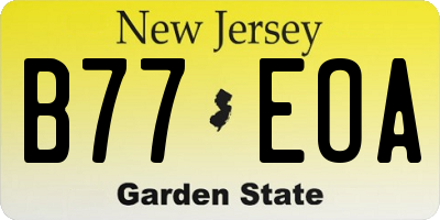 NJ license plate B77EOA