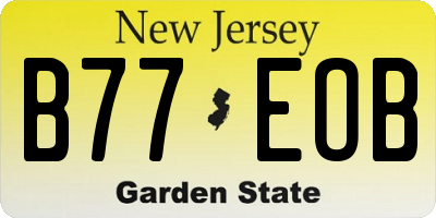 NJ license plate B77EOB