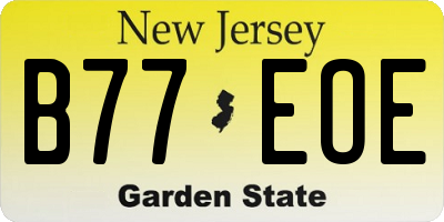 NJ license plate B77EOE