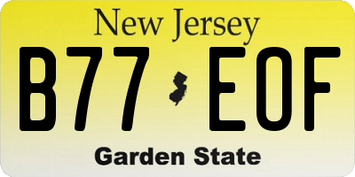 NJ license plate B77EOF