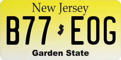 NJ license plate B77EOG
