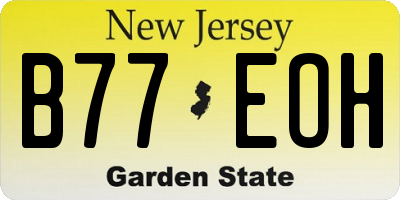 NJ license plate B77EOH
