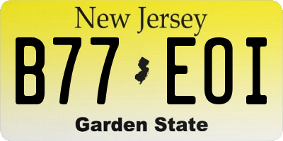 NJ license plate B77EOI