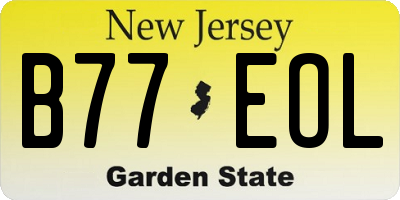 NJ license plate B77EOL