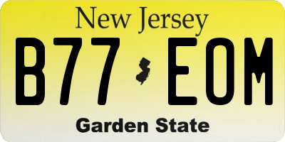 NJ license plate B77EOM