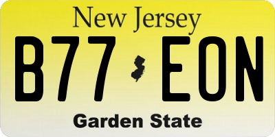 NJ license plate B77EON